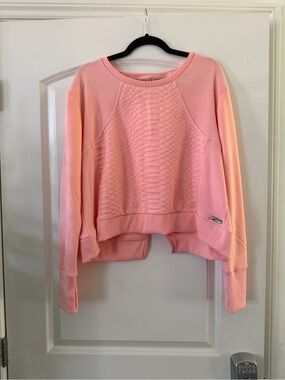 Nine West Pink Cropped Crewneck Sweatshirt